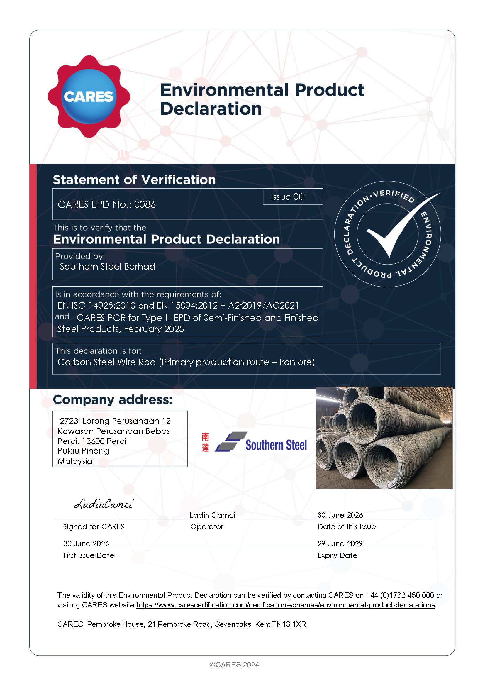 Southern Steel Berhad EPD